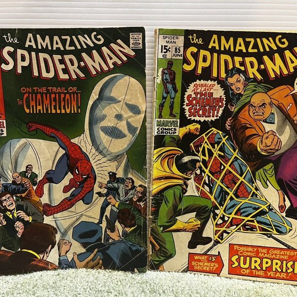 2 Old Marvel Comics Amazing Spider-Man #80 Chameleon & #85 The Kingpin Comic Lot - Picture 1 of 2